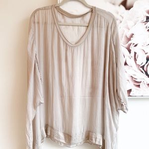 100% Silk sheer blouse / poncho